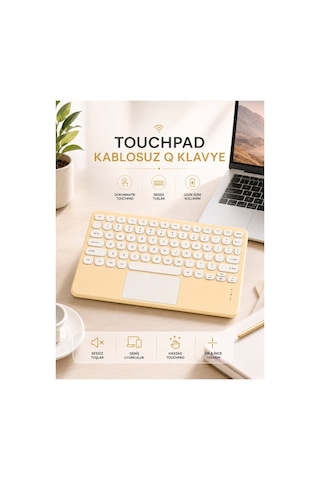 Android Ve Apple Uyumlu iOS Uyumlu Bluetooth Klavye Touchpad Slim Kablosuz Wifi Q Klavye - Nnnnnn3268-1842