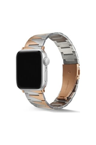 Apple Watch Uyumlu 38mm Krd-48 Metal Kordon - Gümüş-rosegold