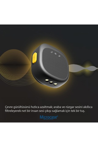 Microcase Kablosuz Çiftli Yaka Mikrofonu Seti - Şarj Kutulu Type-c Ve Lightning Uyumlu Gürültü Engelleyici Vlog Mikrofonu-al5819