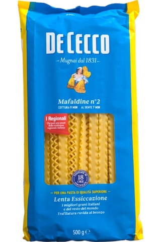 De Cecco Mafaldine 500 G İtalyan Makarna, Dalgalı Şerit Form Sos Tutucu