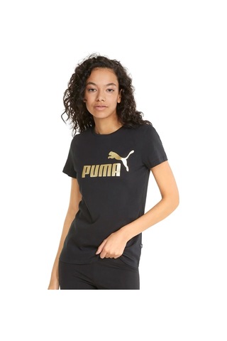 Puma Ess Metallic Logo Tee Kadın Günlük Tişört 84830301 Siyah 001