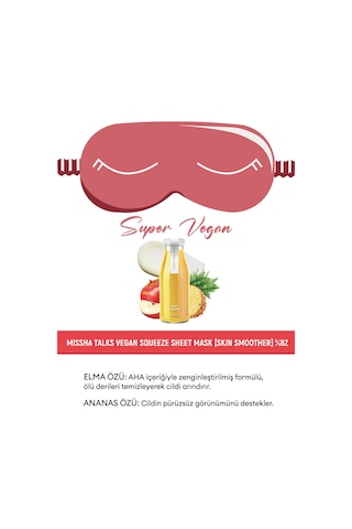 Missha Pürüzsüz Görünüm Veren Vegan Uyku Maskesi 10g Talks Vegan Pocket Sleeping Mask (Skin Smoother)