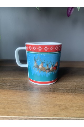 Yeni Yıl-noel Baba Geyik Model Tekli Kupa Çok Renkli