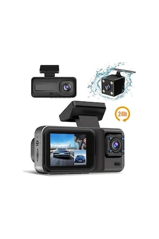 1080p 3 Lensli Wifi Araç İçi Kameralı Ekran Dvr Kaydedici Gece Görüşlü