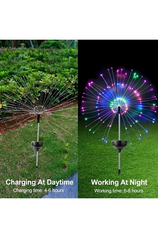 Suofeng Güneş Enerjili Bahçe Işığı - 120 Led Renkli, 8 Modlu, Su Geçirmez, Esnek Bakır Tel İle Dıy Dekorasyon Bahçe, Yol, Teras, Parti Çok Renkli