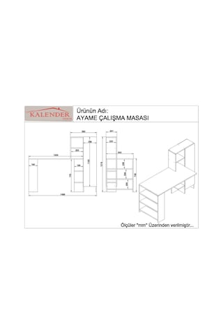 Kalenderdekor1 Kalender Dekor Ayame Çalışma Masası Aym01 Beyaz