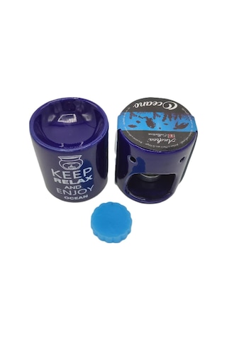 Keep Relax And Enjoy Ocean Seramik Buhurdanlık ve Wax Mum