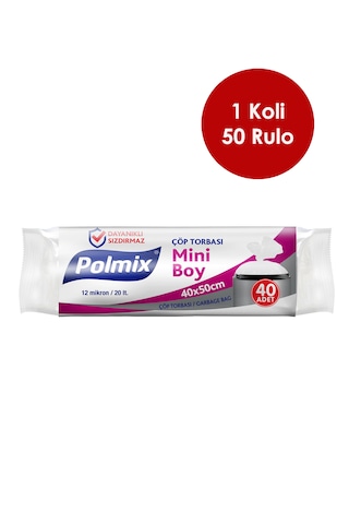 50 Adet Mini Boy Şeffaf 40 X 50 Cm Çöp Torbası - P101