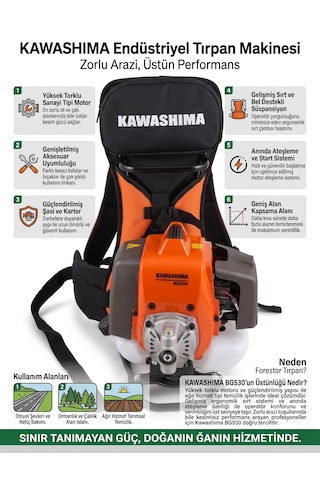 Bg530 Profesyonel Sırt Tırpanı Husqvarna Kasa - 3.0 Hp Şengün Motor
