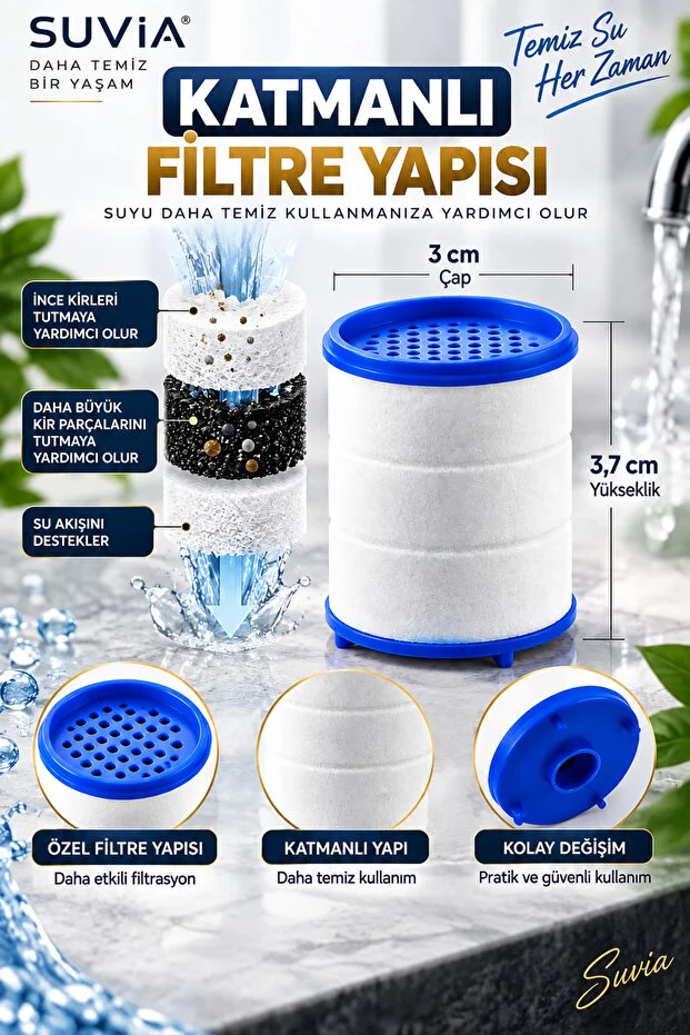 Musluk Başlığı Yedek Filtre 10'lu Set Filtreli Musluk Başlıkları Uyumlu Su Filtresi 10 Adet