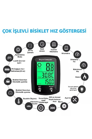 Bisiklet Hız Göstergesi Kilometre Sayacı Dijital Bisiklet Yol Bil