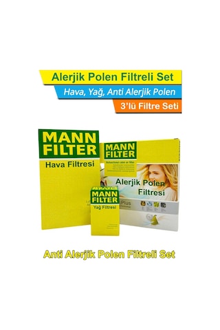Citroen C5 Aircross 1.2 Puretech Mann Filtre Bakım Seti 2020-2021 Hava+yağ+a.alerjik Polen