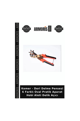 Kemer - Deri Delme Pensesi 6 Farklı Oval Pratik Aparat Hobi Aleti Delik Açıcı