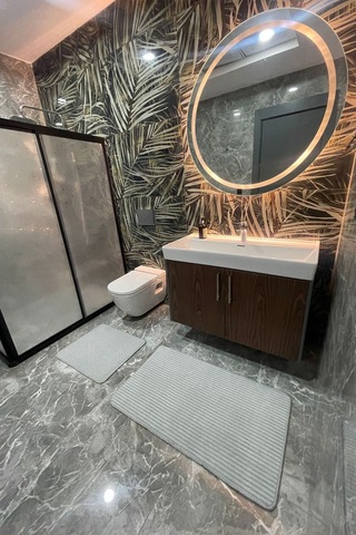 2'li Soft Touch Gri Banyo Paspası Yumuşacık gri