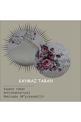 Kaydırmaz Taban Dekoratif Sardunya Model Halı Çok Renkli