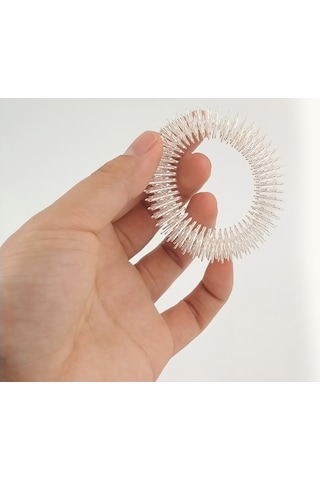 Oddity Duyusal Dikenli Masaj Halkası Akupunktur Bilezik Parmak, El Ve Kol Masajı İçin Ergonomik Tasarım Beyaz