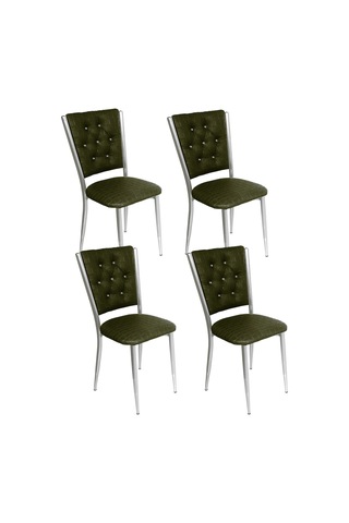 Beymobilya Kapitoneli Sandalye (Deri) (4 Adet)