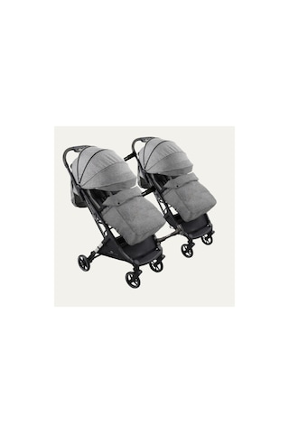 Prego Yan Yana Birleştirmeli Kabin Boy İkiz Bebek Arabası Ayak Örtüsü + Yağmurluk + Taşıma Çanatası