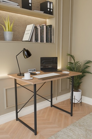 Metal Ayaklı Çalışma Masası Ofis Masası Atlantik Çam 60 x 90