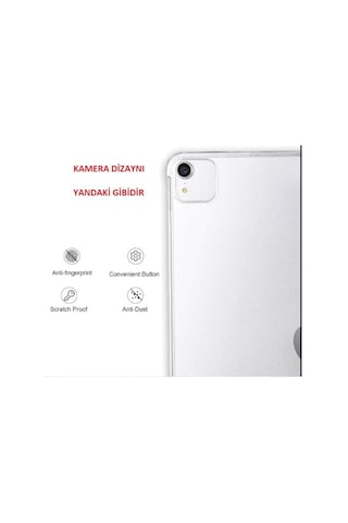 Apple Uyumlu iPad Pro 12.9 3. Nesil Kılıf Kalem Bölmeli Trifolding Case