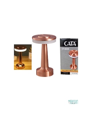 Cata Rose Bakır Dokunmatik Şarjlı Led Masa Lambası Ct-8435 Çok Renkli