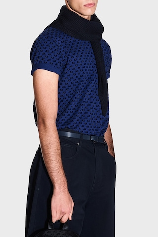 Armani Exchange Logolu % 100 Pamuk Bisiklet Yaka T Shirt Erkek T Shirt Xm003079 Af10356 Mb036 Mavi-siyah Mavi - Siyah