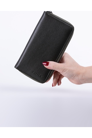 Lysande Hakiki Deri Unisex Telefon Bölmeli Cüzdan 15 Kartlıklı Cüzdan Kartlık Haki