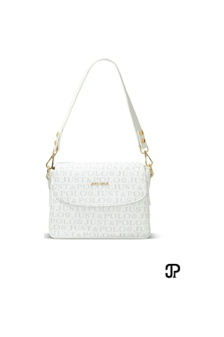 Just Polo Kadın Orijinal Just Polo Ayarlanabilir Askılı Şık El & Omuz Çantası Ve Cüzdanı Kombin Shopper Beyaz