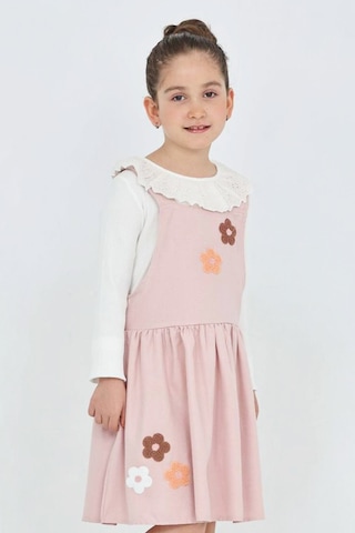Kız Çocuk 2'li Elbise Elbise+badi Bluz 12342 Gülkurusu