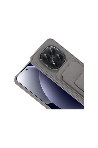 Redmi Note 15 Pro Kılıf Deri Dokulu Ve Kartlıklı Bikart Tpu Premium Kapak Siyah