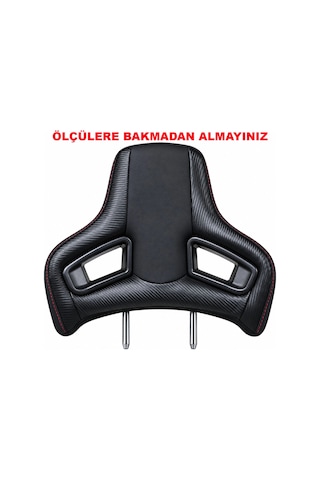 Universal Araç Koltuk Kafalığı Spor Yarış Tipi Lüx Deri Oto Başlık-karbon