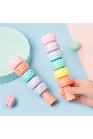Makaron 6'lı Keçeli Kalem ve Çikolata Kokulu Misgibi Defter set