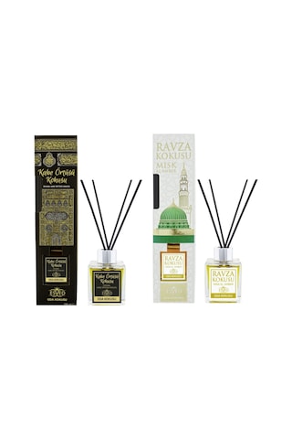 2'li Esved Kabe Örtüsü Kokusu Çubuklu Oda Kokusu 100 Ml + Medine Ravza Çubuklu Oda Kokusu 100 Ml Kabe - Medine Ravza