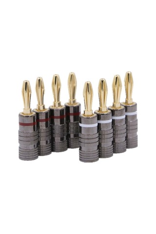 Hfambition 8 Adet 4mm Altın Kaplı Muz Soketi - Kolay Kurulum, Güvenli Bağlantı, Korozyon Dayanıklı, Polarite Tanımlama Kolaylığı