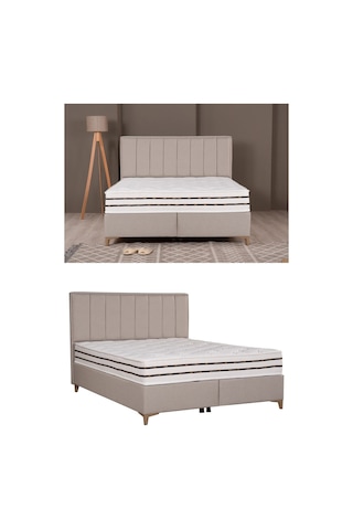 Kilim Mobilya Comfort Lüks Sleepy Baza Başlık Ve Yatak Seti 150 x 200 Bej