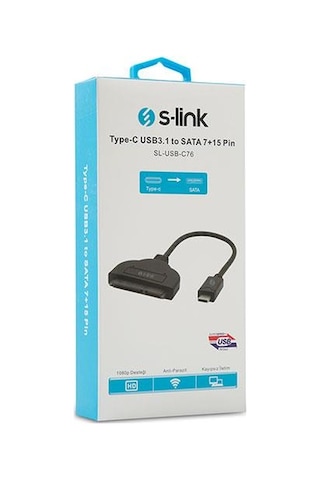 S-Link Sl-Usb-C76 Usb3.1 Type-C To Sata 7+15 Pin Çevirici