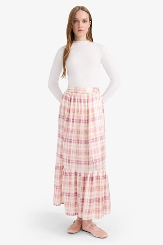 DeFacto Desenli Esnek Belli Saten Maxi Etek F2726AX25SMPN441 Pembe
