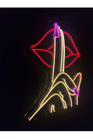Sessizlik Neon Led Tabela Dekoratif Aydınlatma 60x40cm