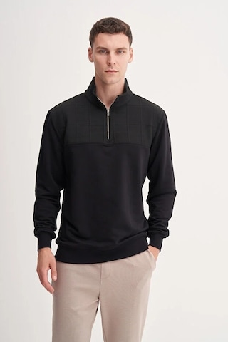 Cazador Premium Regular Fit Dik Yaka Mevsimlik 3 İplik Sweatshirt-53415 Siyah