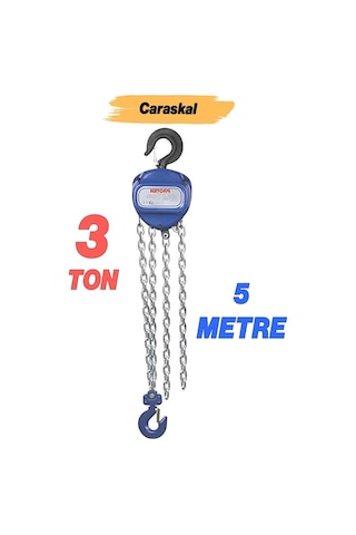 Zincirli Caraskal Ceraskal 3 Ton 5 Metre Profesyonel El Vinç Dayanıklı Yük Kaldırma Makinesi Aparatı