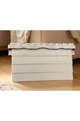 2 Li Konik Menteşe Kapaklı Plastik Kasa 400 600 320 Gri