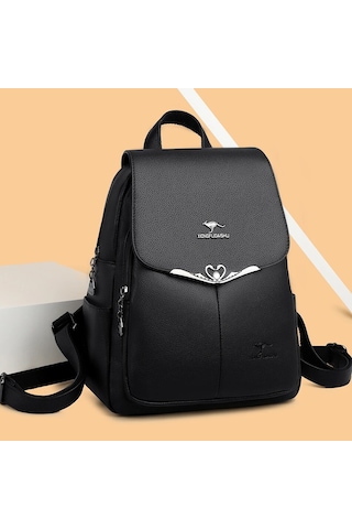 Lichen Kadınlar İçin Lüks Tasarımcı Moda Sırt Çantası Okul Siyah