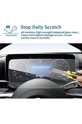 Mercedes C200 12.3 İnç İle Uyumlu Dijital Gösterge Paneli Ekran Koruyucu Nano W206 Direksiyon Arkası Ekran Koruyucu