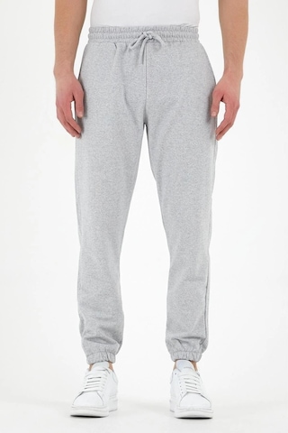 Erkek Eşofman Altı Etiketli Arka Ve Yan Cepli Regular Fit Lastik Paça 001 Gri