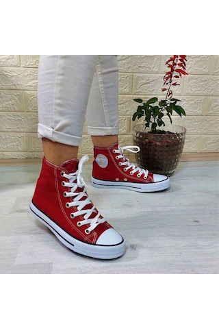 Fiyra 555 Kırmızı Uzun Unisex Sneaker Keten Spor Ayakkabı 001