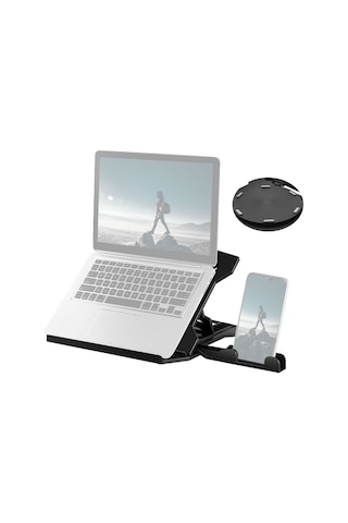 Skycity Yüksekleyici Bilgisayar Ayaklığı 8 Seviye Ayarı Plastik Katlanabilir Soğutma Ve Telefon Tutuculu Siyah Geliştirilmiş Versiyon Dönme Tabanlı Diğer