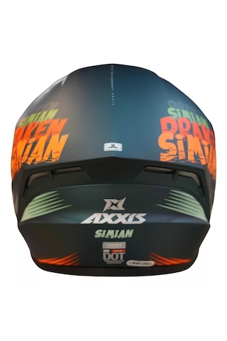 Axxis Draken-S Sımıan B4 Matt Fluor Kapalı Kask Mat Gri - Turuncu