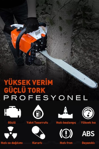 Assur ASR733-02-21 52 CC Benzinli Testere Turuncu
