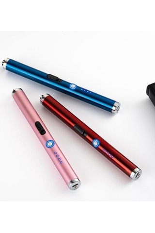 Pazly Rose Gold Rüzgar Geçirmez Elektrikli Ateşleyici, Düğme Kontrolü, Güvenli Kullanım İçin Uzatılmış Sap Çok Renkli