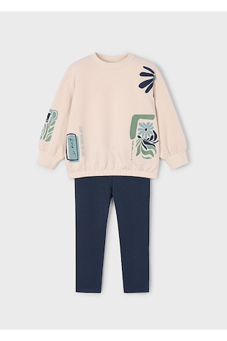 Mayoral 4726-52 Kız Çocuk Ekru-indigo Taytlı Takım Ekru - İndigo